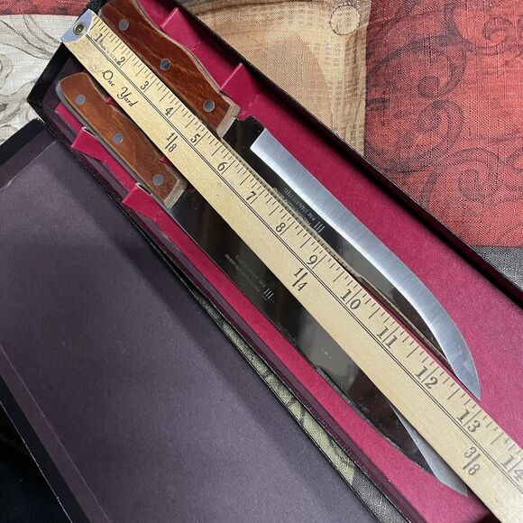 Maxam Stainless Steel Knife Set 9" Chef and 8" Carving Set Made in Japan Vintage - Picture 6 of 10